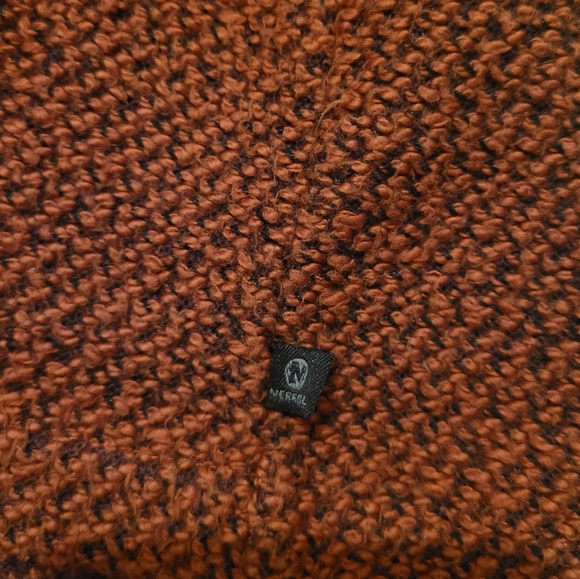 Merrell Orange Asymmetrical Button-up Turtleneck Longsleeve Sweater, Size S - Picture 5 of 10